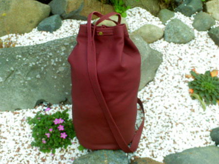 wine burgundy duffel daysack bag